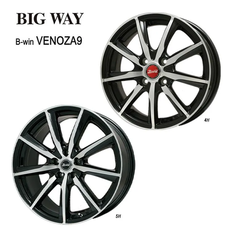 15インチ 5H100 6.5J 6.5J+40 5穴 ホイール 【2本セット 新品】  B-win VENOZA9 送料無料 ビッグウェイ