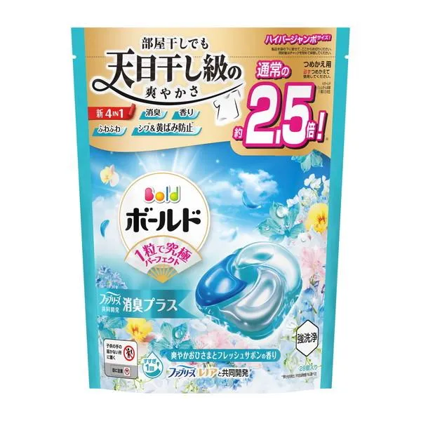 (送料無料・まとめ買い×10個セット)P\u0026Gボールド ジェルボール 4IN1 爽やかおひさまとフレッシュサボンの香り 詰替 ハイパージャンボ 28個入