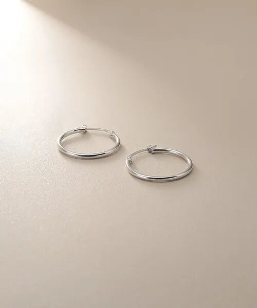ピアス プラチナ中空丸線フープピアス小 レディース