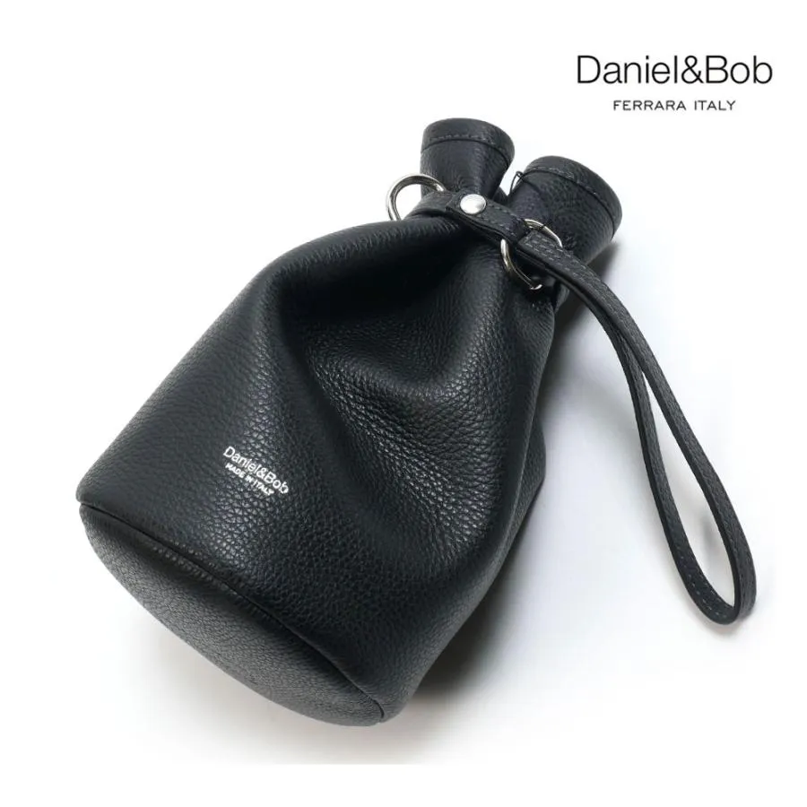 Daniel&Bob ダニエルアンドボブ P.SACCA 巾着バッグ アルチェ アコピアート シュリンクレザー u482-14 nero