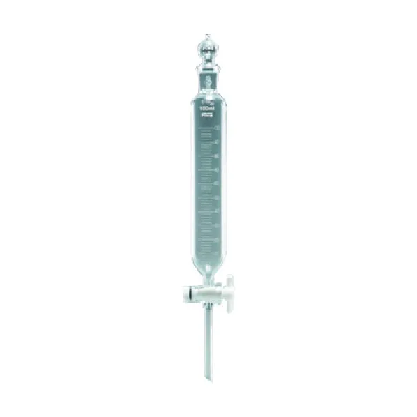 東京硝子器械 透明円筒分液ロートTFコック球栓100mL 000-15-66-02 1点