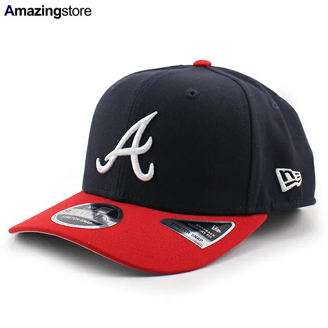 ニューエラ キャップ 9SEVENTY ストレッチ スナップバック アトランタ ブレーブス MLB STRETCH SNAPBACK CAP NAVY-RED NEW ERA ATLANTA BRAVES 帽子 メンズ レディース 男女兼用 ネイビー レッド 26_1RE_0107