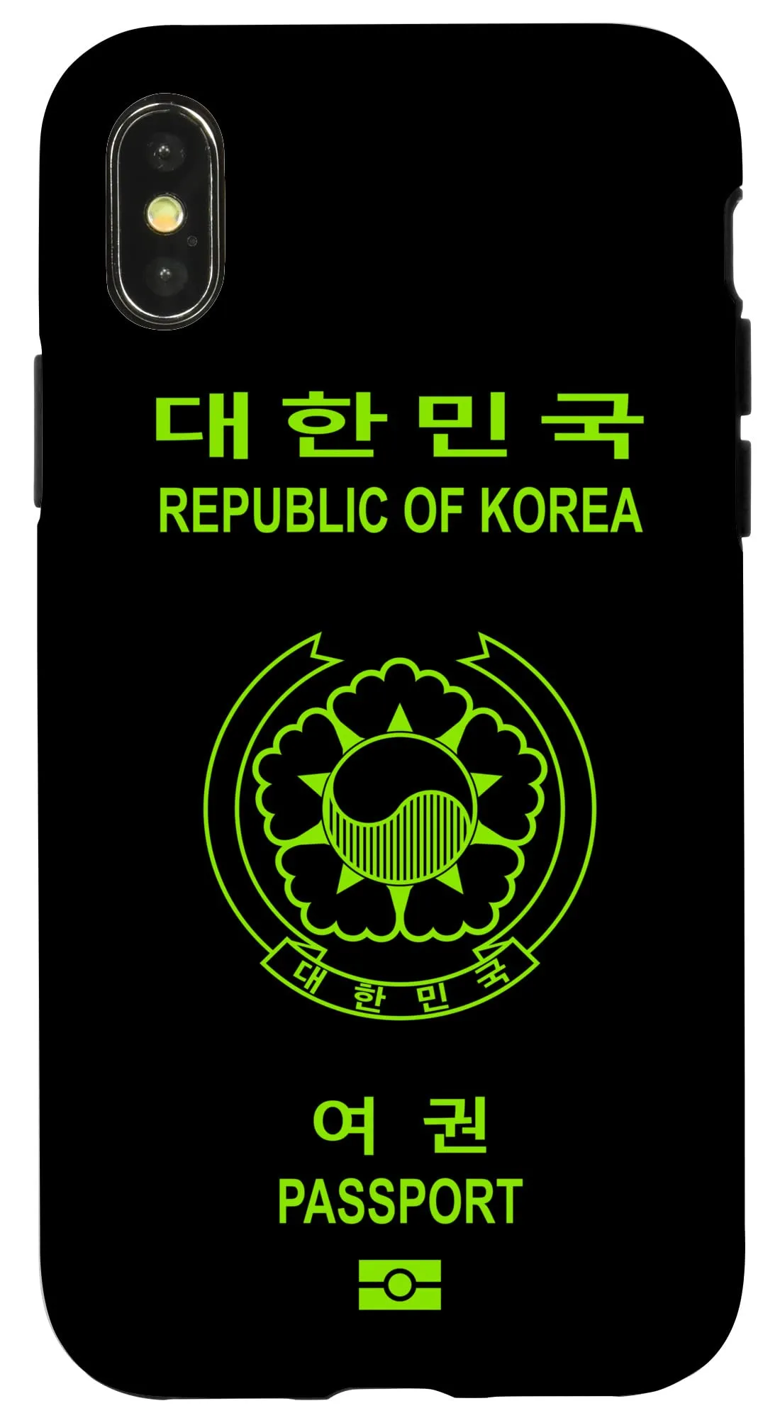 iPhone X/XS 韓国、韓国のパスポート、韓国の旗。 スマホケース