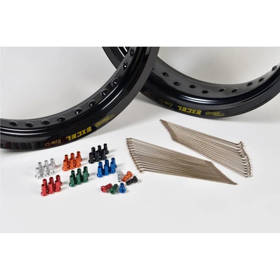 EXCEL RIM エキセルリム SR400 17インチキット タイプ：ロゴなし / ニップルカラー：オレンジ YAMAHA ヤマハ ホイール ホイール関連 足回り