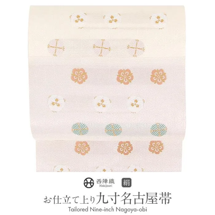 名古屋帯 白 梅 毬 西陣織 京都イシハラ 普段用 SALE 爆買
