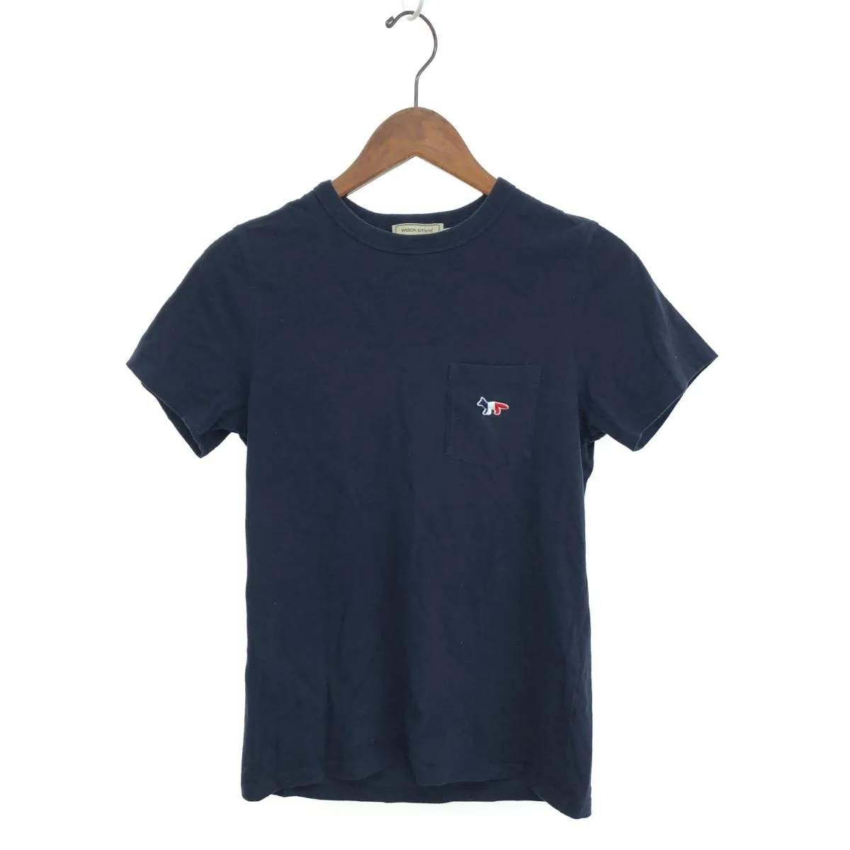 MAISON KITSUNE メゾンキツネ 半袖カットソー  サイズ:XS キツネ刺繍    ネイビー レディース【中古】