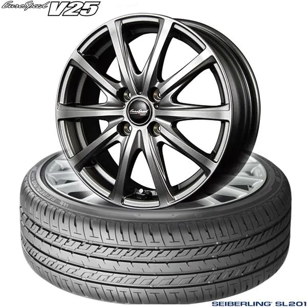 ブリヂストン製｜セイバーリング〈SEIBERLING〉 SL201〈155/55R14 69V〉＆EuroSpeed V25｜タイヤホイール4本セット