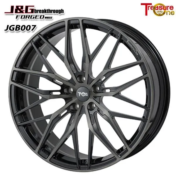 鍛造 トレジャーワン J\u0026G ブレイクスルー JGB007 19インチ 9.0J 5H114.3 ブラック/ブラッシュド/ブラッククリア アルミホイール単品 4本セット 送料無料
