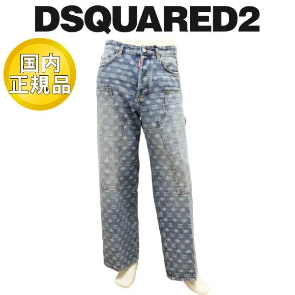 【2026年春夏】 ディースクエアード ジーンズ DSQUARED2 デニム ライトウォッシュ モノグラムロゴ バギーカーペンター Baggy Carpenter 国内正規品