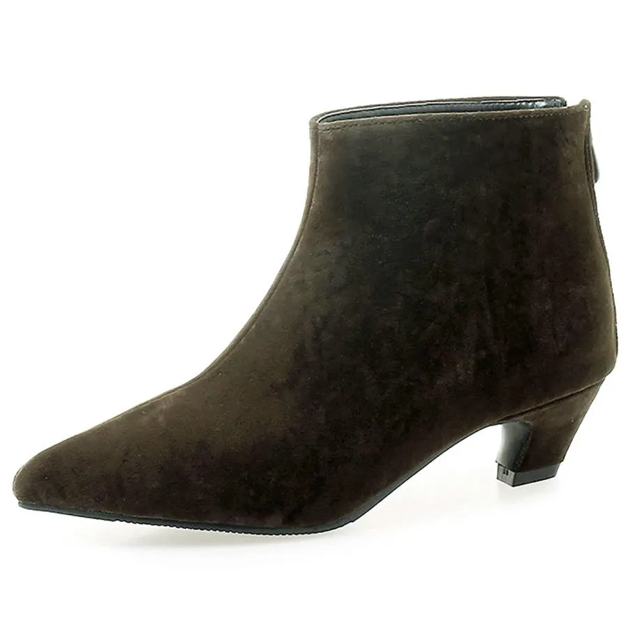 【並行輸入品】Trendenzy Womens Kitten Low Heel Booties Pointed Toe Chunky Heel