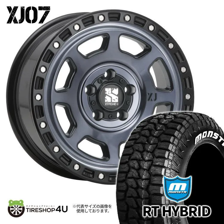 タイヤホイール4本セット XTREME-J XJ07 17x8.0J 5/127 +38 GBM MONSTA RT HYBRID 295/70R17 121/118Q LT ホワイトレター