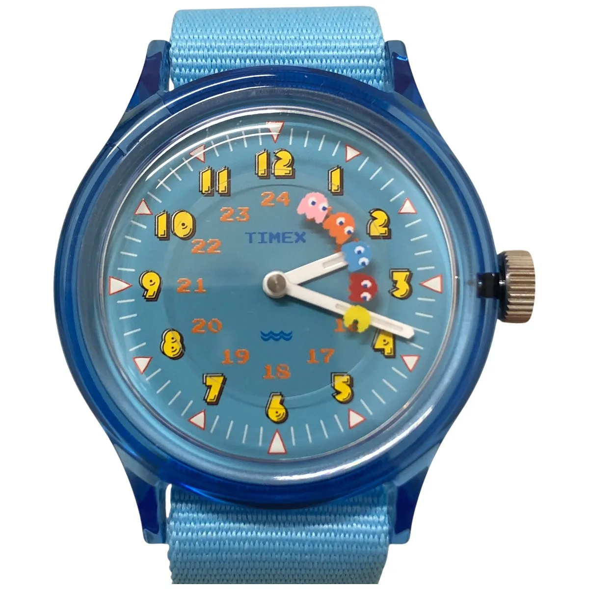 □□【中古】TIMEX タイメックス 腕時計 パックマン コラボレーションモデル キャンパー クオーツ TW2V94000 ブルー Aランク