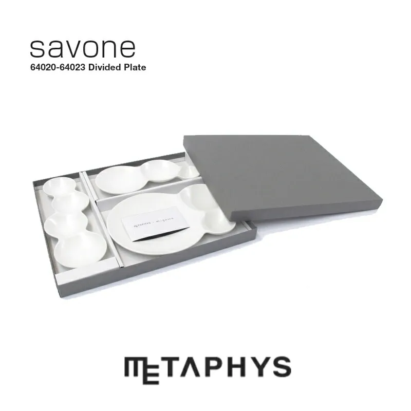 METAPHYS savone ３タイプ 仕切り皿セット (マットホワイト) | メタフィス サヴォネ 日本製 白 白い 丸い お皿 セット 仕切り皿 小皿 白磁土 磁器 セラミック 醤油 薬味皿 副菜 サンドイッチ 軽食 スナック デザート 食器 和食器 おしゃれ divided plate ギフト プレゼント