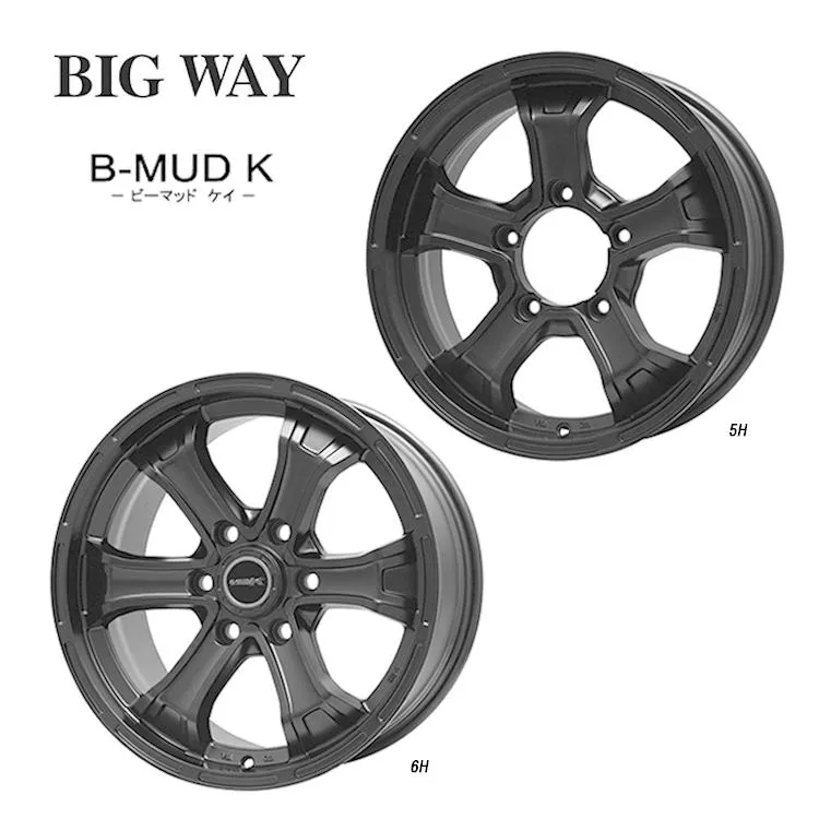 17インチ 6H139.7 7.5J 7.5J+25 6穴 ホイール 【1本単品 新品】 マットブラック B-MUD K 送料無料 ビッグウェイ
