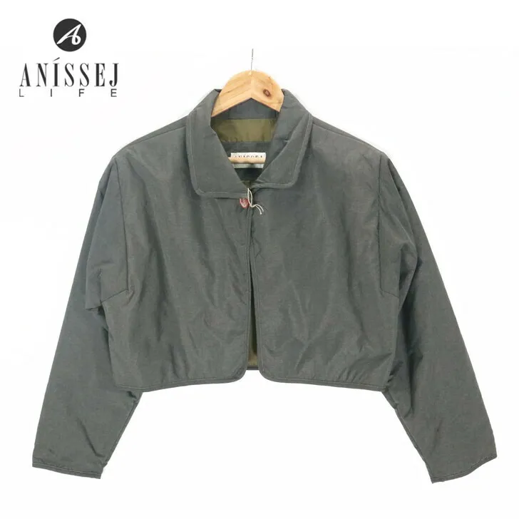 75％オフ 新品 正規品 ANISSEJ LIFE アニセイライフ ジャケット Mサイズ チャコールグレー M～LLサイズ レディース ショート丈ジャケット カバーオール 1ボタン ou00138al