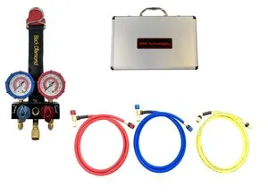 サイトグラス付ミニマニホールドセット+ <br>ECOバルブロータリーホースセットneo <br>ロングタイプ SGM-neo-L <br>BBKテクノロジーズ