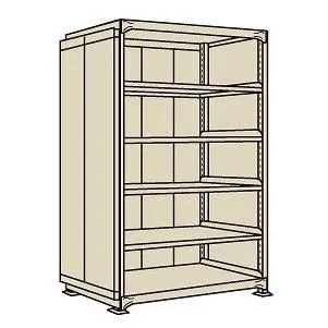 【直送品】 サカエ 中量棚PBW型パネル付(500KG/段・単体・6段タイプ) PBW-2556 (197606) 【特大・送料別】