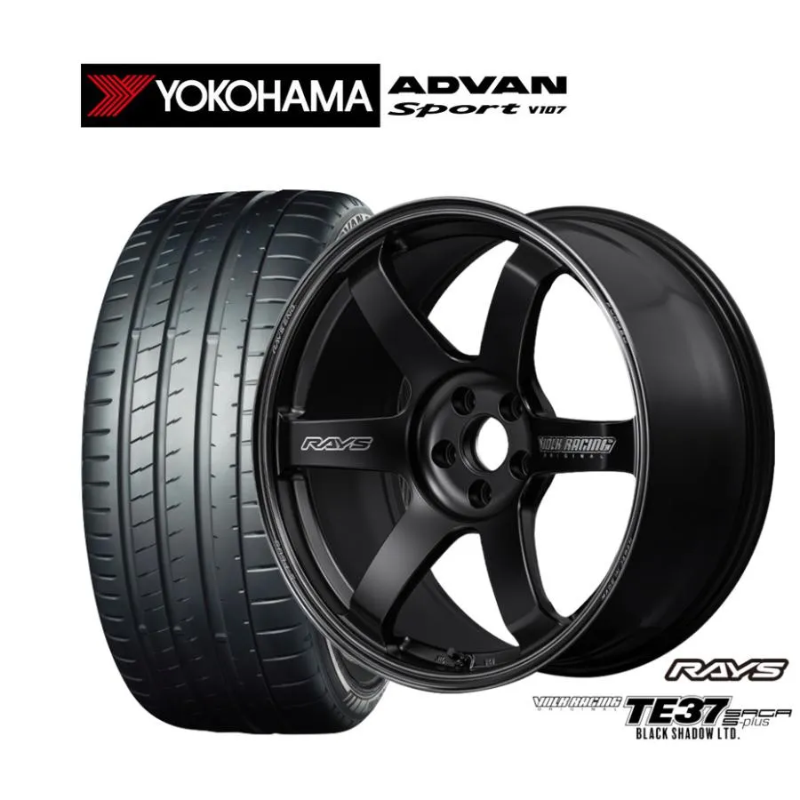 サマータイヤ ホイール4本セット レイズ ボルクレーシング TE37 サーガ S-plus Black Shadow LTD. ヨコハマ ADVAN アドバン Sport (V107) 255/50R19
