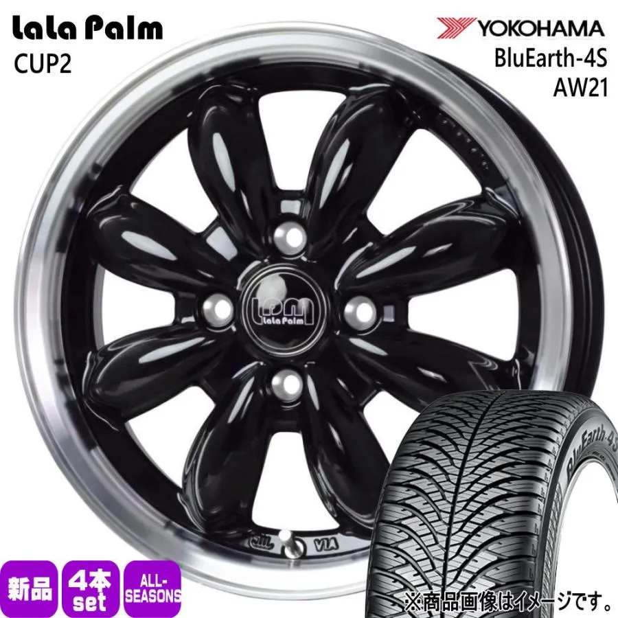 185/65R15 88H ヨコハマ BluEarth-4S AW21 夏冬兼用 オールシーズンタイヤ LaLaPalm CUP2 MAZDA2 デミオ K10アクア E12ノート