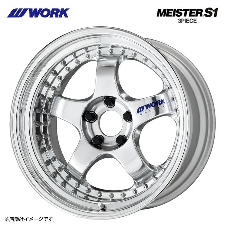 18インチ 5H114.3 7.5J 7.5J+24 5穴 ホイール 【1本単品 新品】 バフフィニッシュ MEISTER S1 3PIECE BIG CALIPER Rdisk 送料無料 ワーク