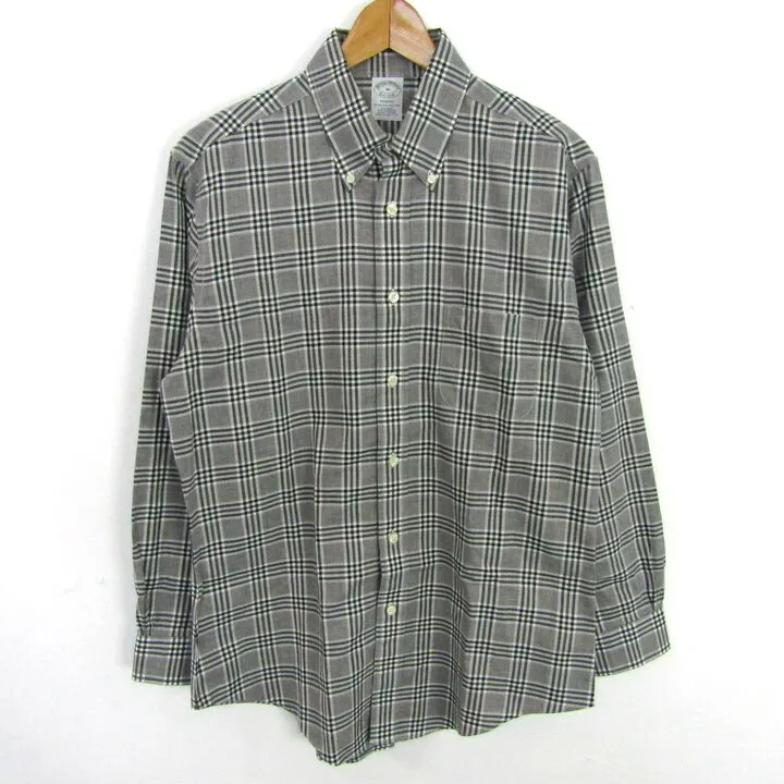 ブルックスブラザーズ 長袖シャツ コットン100% ブランド トップス メンズ Mサイズ グレー Brooks Brothers 【中古】