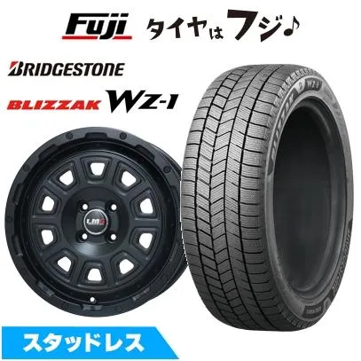 【新品 軽自動車】N-BOX タント スペーシア スタッドレスタイヤ ホイール4本セット 165/55R15 ブリヂストン ブリザック WZ-1 LMG DS-10 4.5J 15インチ