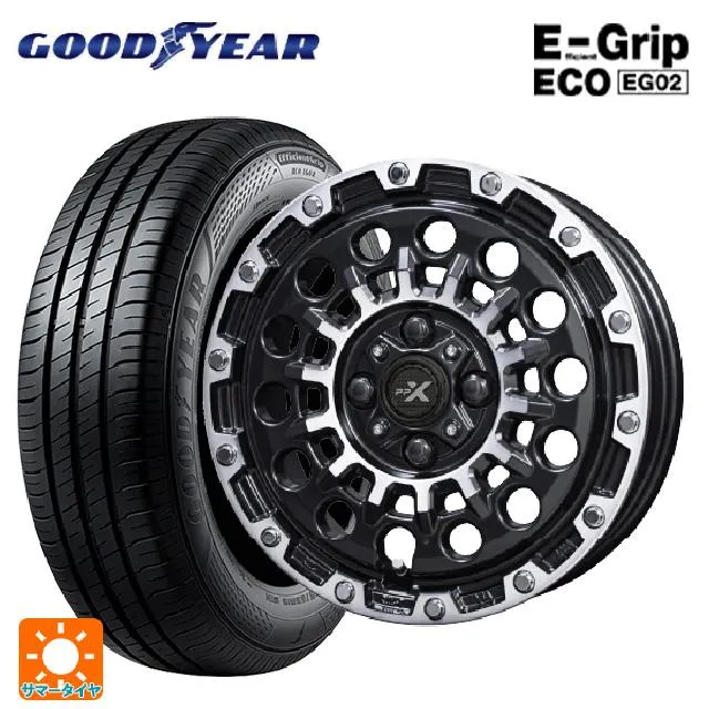 送料無料 サマータイヤホイールセット 165/60R14 75H グッドイヤー エフィシェントグリップ エコ EG02 共豊 PPX GX14 14-