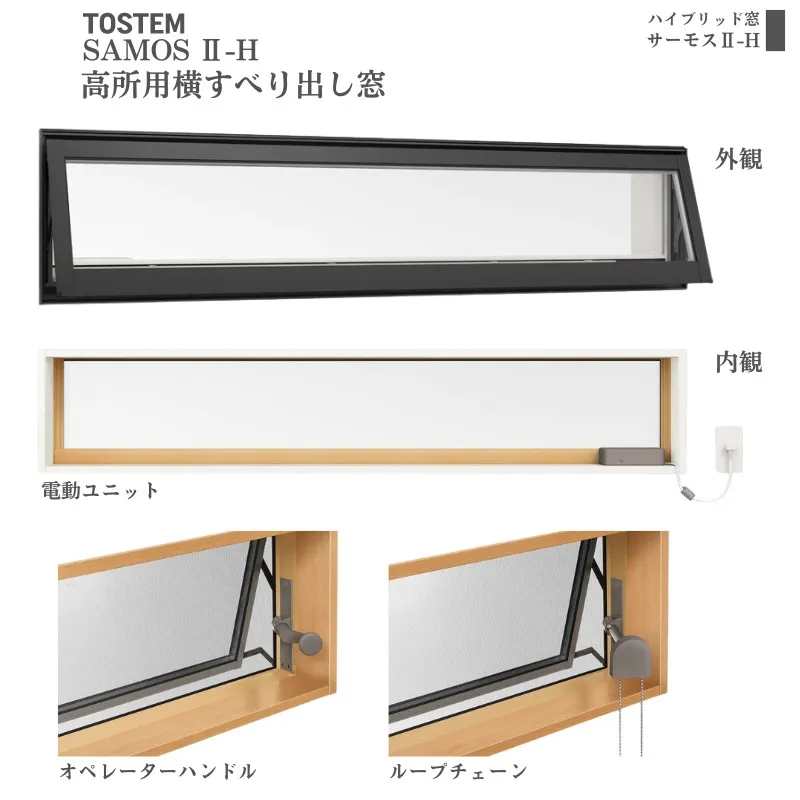高所用横すべり出し窓 06905 サーモス2-H W730×H570 mm 複層ガラス 樹脂アルミ複合サッシ 装飾窓 横すべり出し LIXIL リクシル