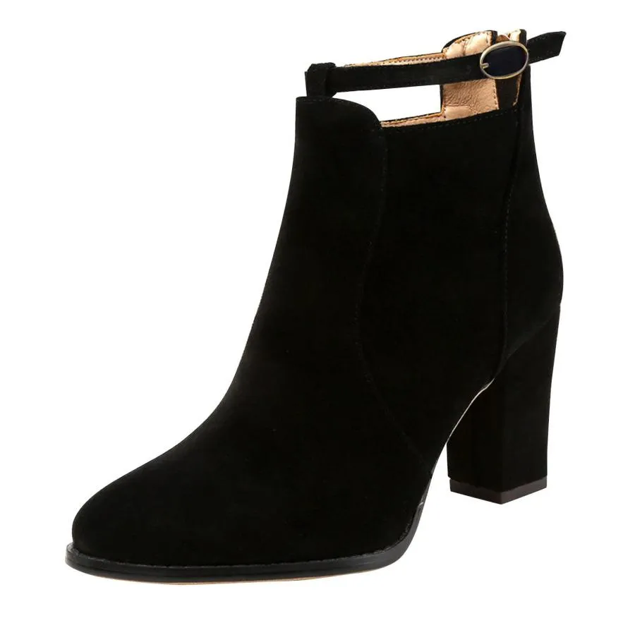 【並行輸入品】SBGMoSJ Womens Ankle Boots Low Heel Black High Heel Ankle Boots