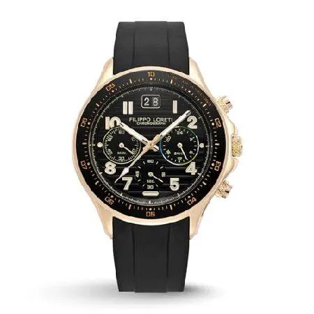 【並行輸入品】 FILIPPO LORETI | ラップマスター - メンズレーシングウォッチ 100M メンズウォッチ - 42mmステンレススチールケース - 男性へのギフト、イタリ