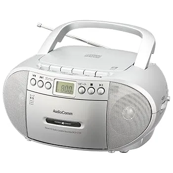 【中古】【未使用】オーム(OHM) AudioComm CDラジオカセットレコーダー シルバー RCD-570Z-S 03-0773 OHM 幅230×高さ117×奥行210mm