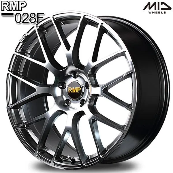 4/17〜19 P10倍 MID RMP 028F 18インチ 7.0J 5H114.3 +55 ハイパーメタルコート/ミラーカット アルミホイール単品 1本 4本以上送料無料