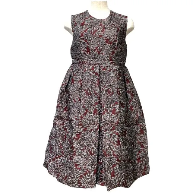 未使用 ドルチェ&ガッバーナ ドルガバ D&G ワンピース 花柄 ジャガード織 ブロケード ノースリーブ ボルドー DOLCE&GABBANA [サイズ 40]