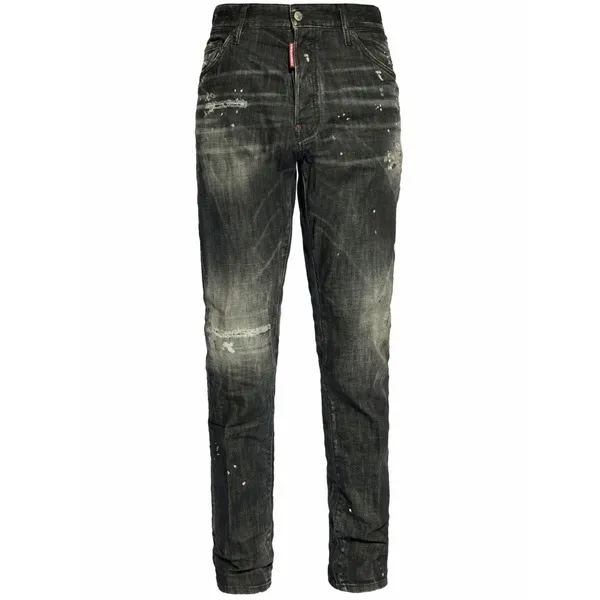 ディースクエアード メンズ デニムパンツ ボトムス Distressed jeans Black