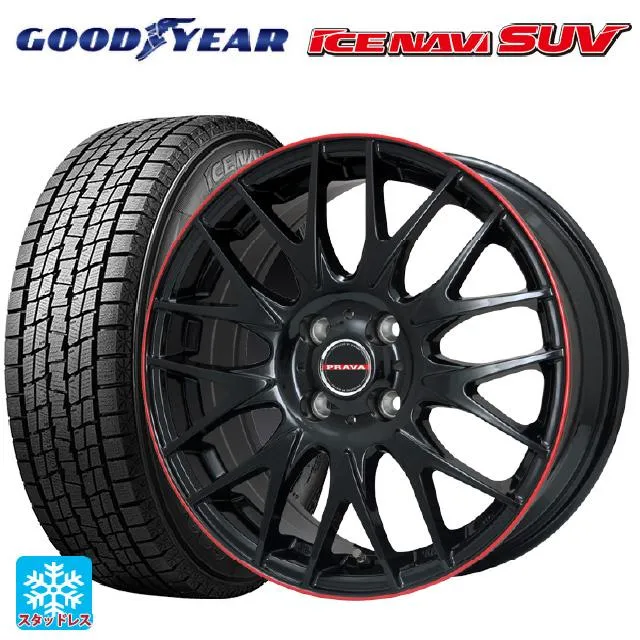 送料無料 スタッドレスタイヤホイールセット 225/70R16 103Q グッドイヤー アイスナビ SUV ビックウェイ レイシーン プラバ 9M J