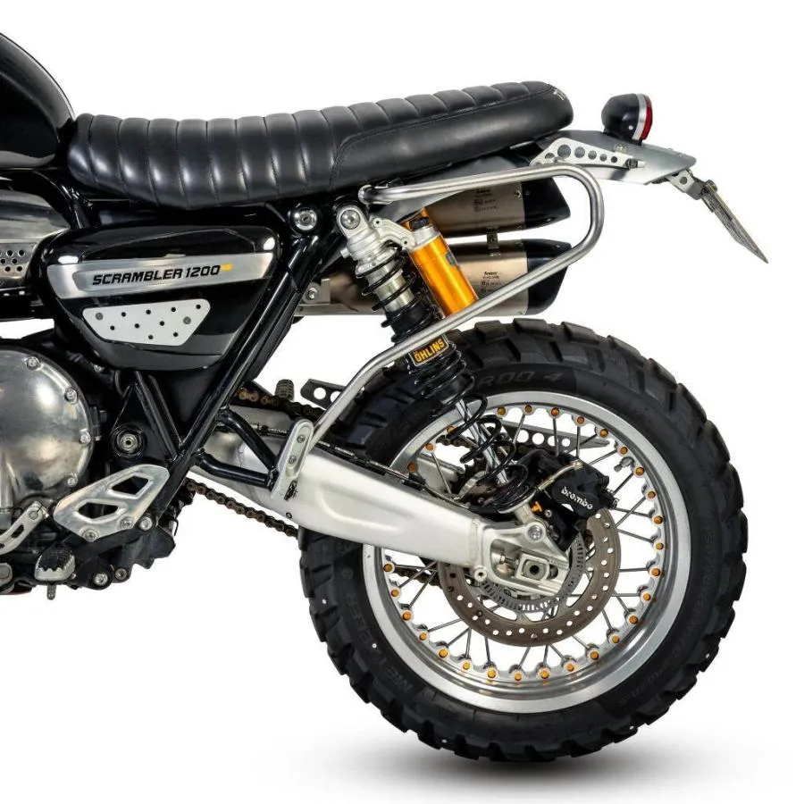 LOBOO ロブー サイドバッグラック カラー：シルバー SCRAMBLER 1200 XE TRIUMPH トライアンフ バッグ・ボックス取り付けステー 車体用バッグ・ケース