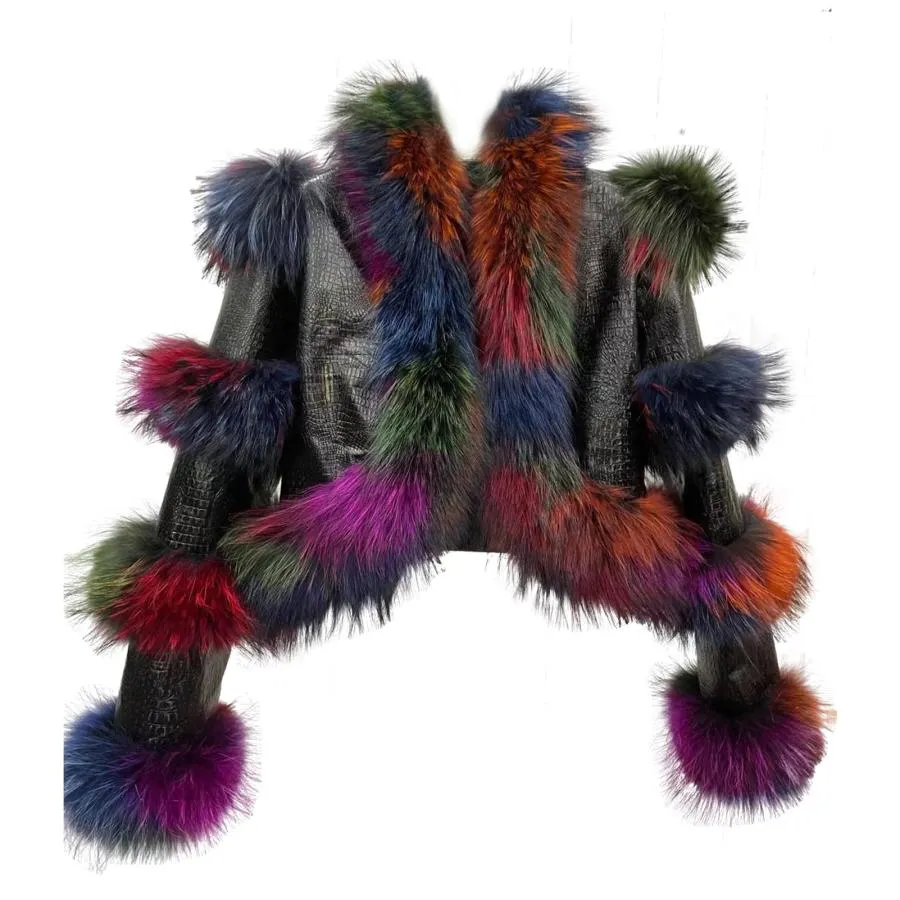 【並行輸入品】LVCOMEFF Women Sheep Leather Cropped Jacket Bolero Top Coat Moto