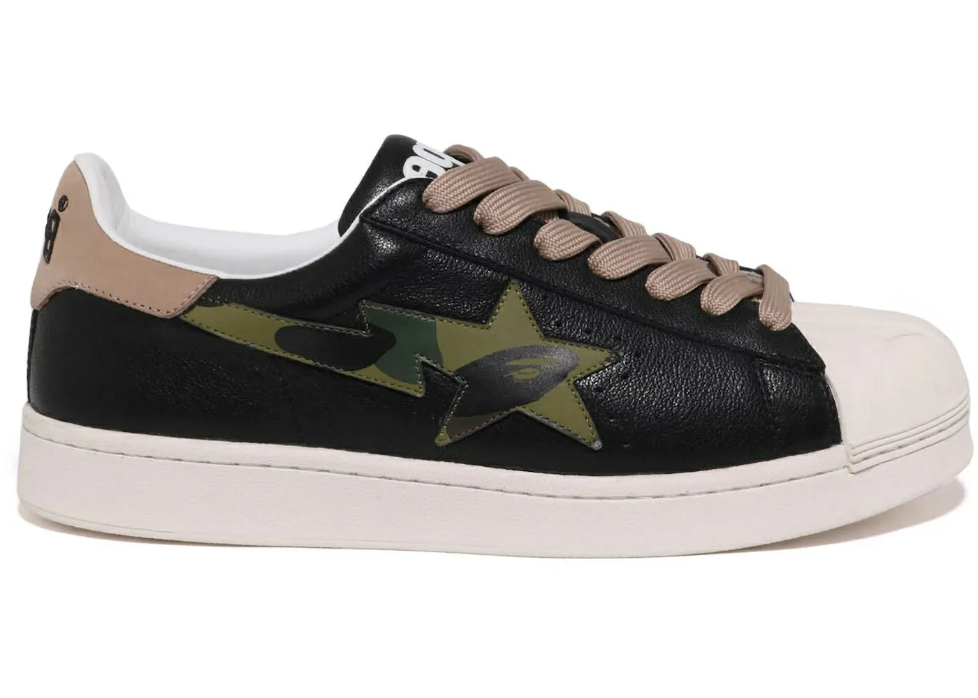 ベイプ 黒色 ブラック ベージュ 緑 グリーン スニーカー メンズ BAPE A BATHING APE SKULL STA BLACK BEIGE / BLACK BEIGE GREEN