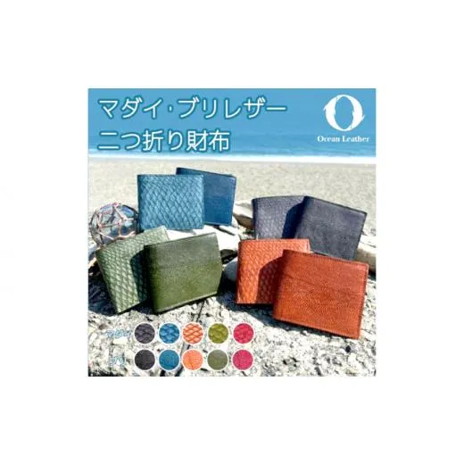 ふるさと納税 財布 高知県 高知市  Ivory Black Ocean Leather 二つ折り財布 マダイ 興洋フリーズ株式会社 ATBX070-02