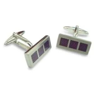 【送料無料】メンズアクセサリ― パープルカフリンクスthree square purple cufflinks