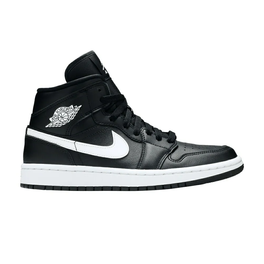 ナイキ ミッド 黒色 ブラック 白色 ホワイト エアジョーダン BLACK WHITE スニーカー レディース AIR JORDAN WMNS AIR JORDAN 1 MID / BLACK WHITE