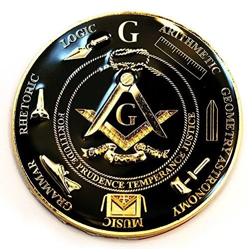 【並行輸入品】The Masonic Exchange Seven Liberal Arts ラウンドフリーメーソンオートエンブレム ブラック\u0026