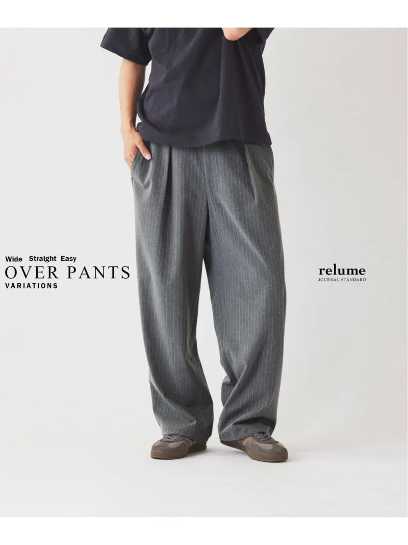 TRストライプ オーバーパンツ JOURNAL STANDARD relume ジャーナル スタンダード レリューム パンツ スラックス・ドレスパンツ ブラック グレー【送料無料】[ Fashion]