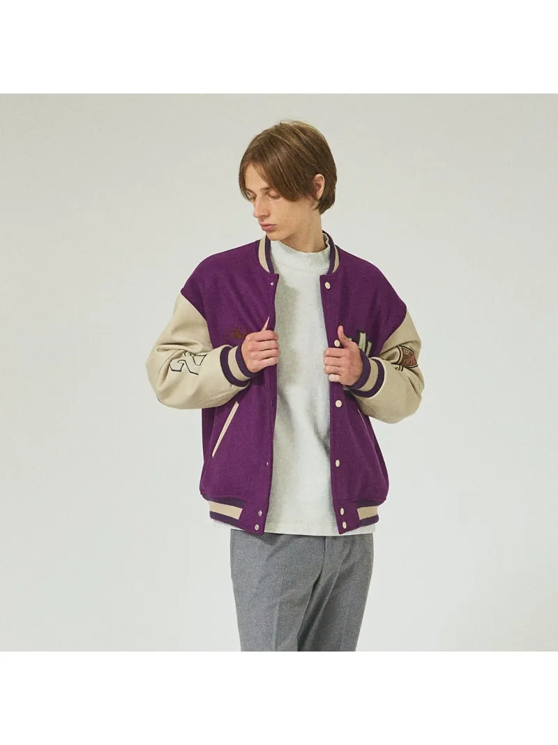 【SALE／40%OFF】ABAHOUSE LASTWORD 【40周年】スタジアムジャンパー アバハウス ジャケット・アウター スタジャン・スカジャン パープル ホワイト【RBA_E】【送料無料】