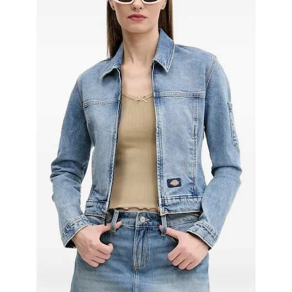 ディッキーズ レディース ジャケット＆ブルゾン アウター Zip-front patch-pocket jacket Blue
