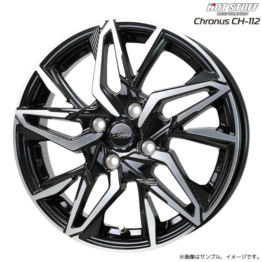 クロノス CH-112 ホイール1本 15x4.5J 4H 100 +45 メタリックブラックポリッシュ(MB/P) / 15インチ ホットスタッフ HOT STUFF Chronus CH112