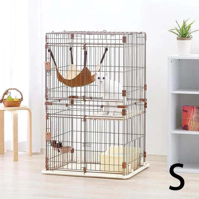 猫用 サークル キャットケージ ケージ 2段 猫 ケージ Richell リッチェル リラックスキャットサークル S ブラウン 爆買