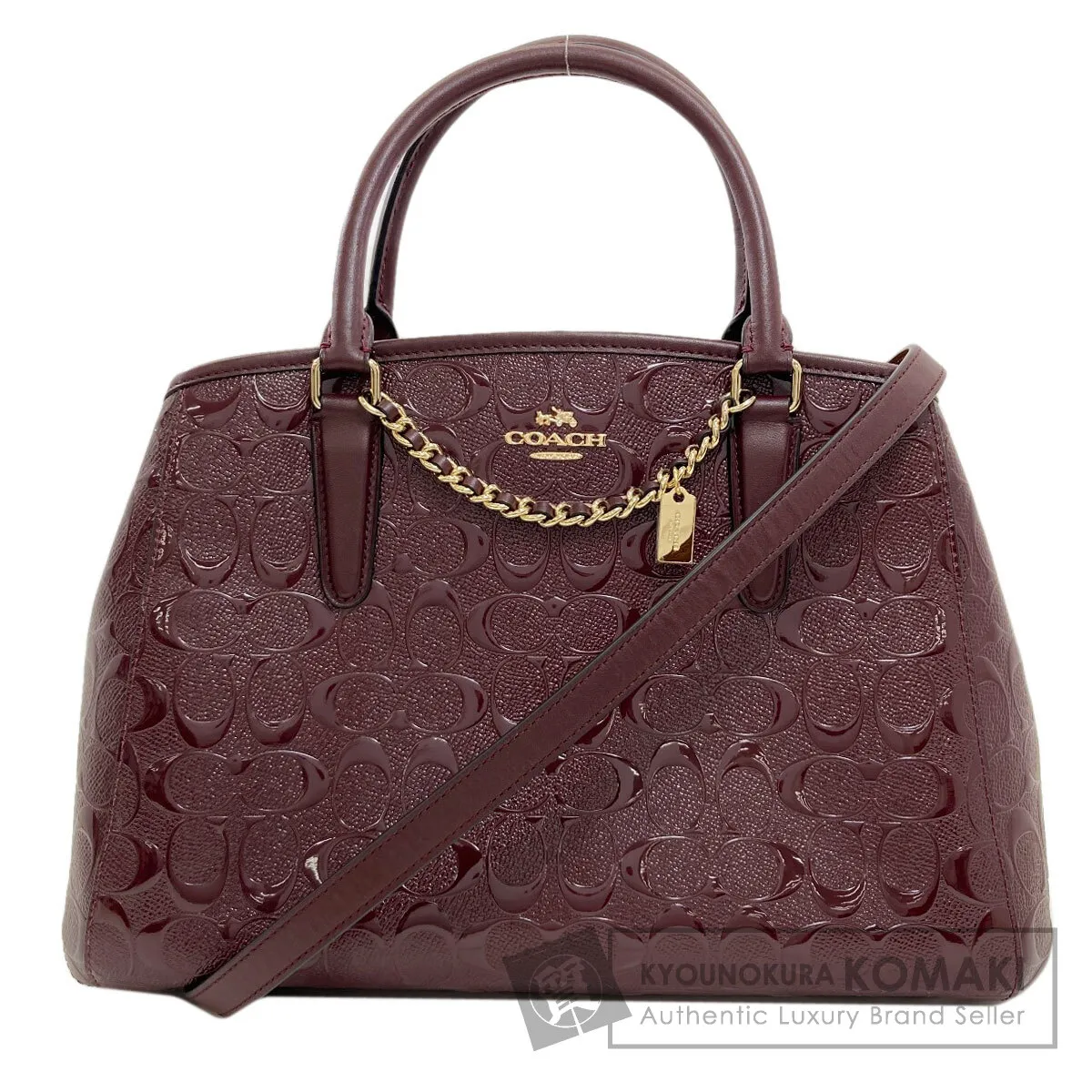 コーチ F55451 デボスド シグネチャー 2WAY ハンドバッグ レザー レディース 【中古】【COACH】