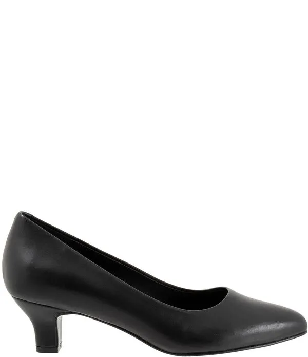 トロッターズ レディース シューズ パンプス レザー ヒール Trotters Kate Leather Pointed Toe Kitten Heel Pumps Black ブラック