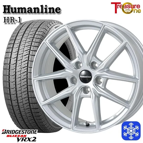 225/60R17インチ ブリヂストン ブリザック VRX2 5H114.3 スタッドレスタイヤホイールセット ヒューマンライン HR01 SI